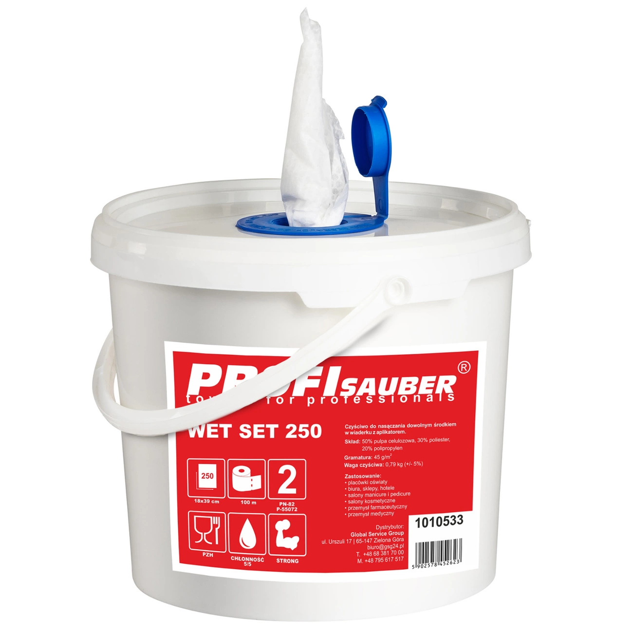 Lenços Profisauber Em Balde Com Dispensador Para Imersão De Equipamentos Profi Sauber