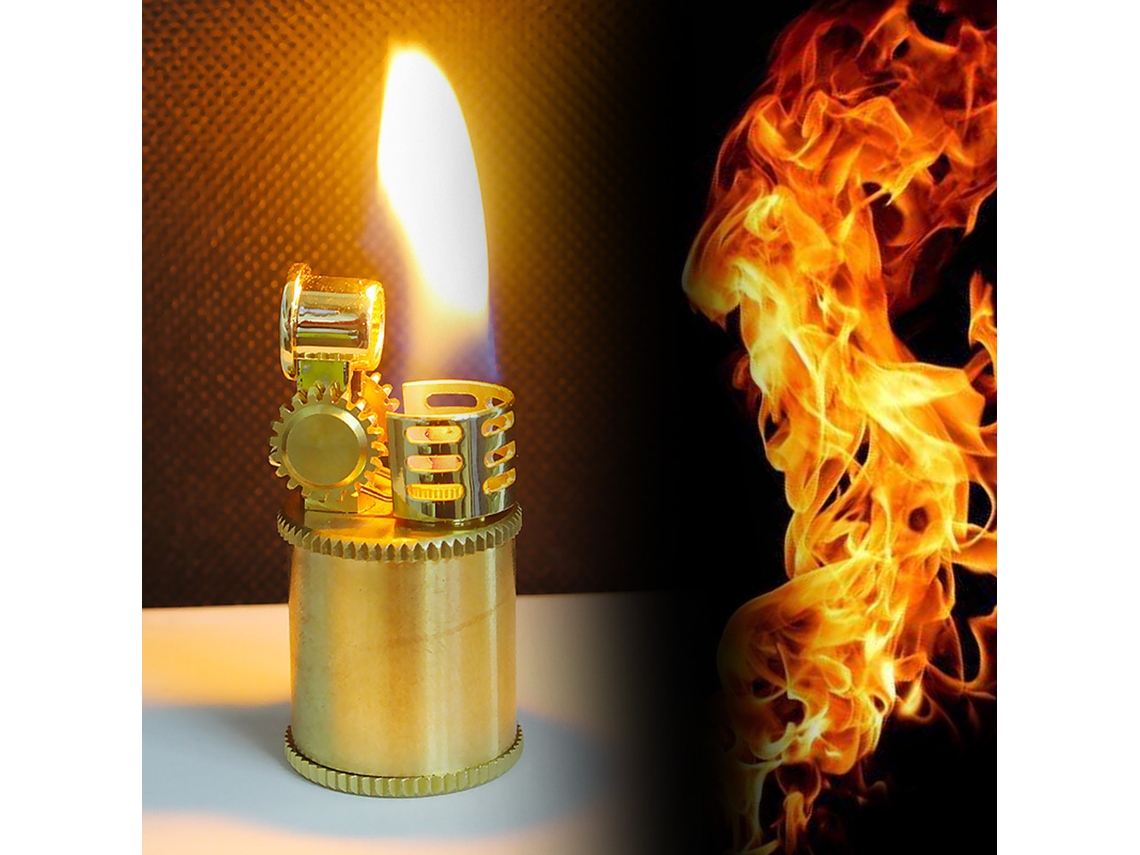 Isqueiro Portátil Mini Querosene Gasolina Inflado Petrol Outdoor Dourado