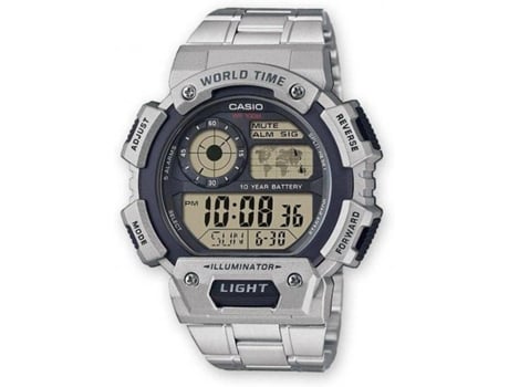 Relógio CASIO AE-1400WHD-1AVDF (Resina e Aço Inoxidável - Prateado e Preto)