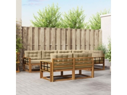 Vidaxl Conjunto De Sofás Para Exterior 7 Pcs Natural E Bege