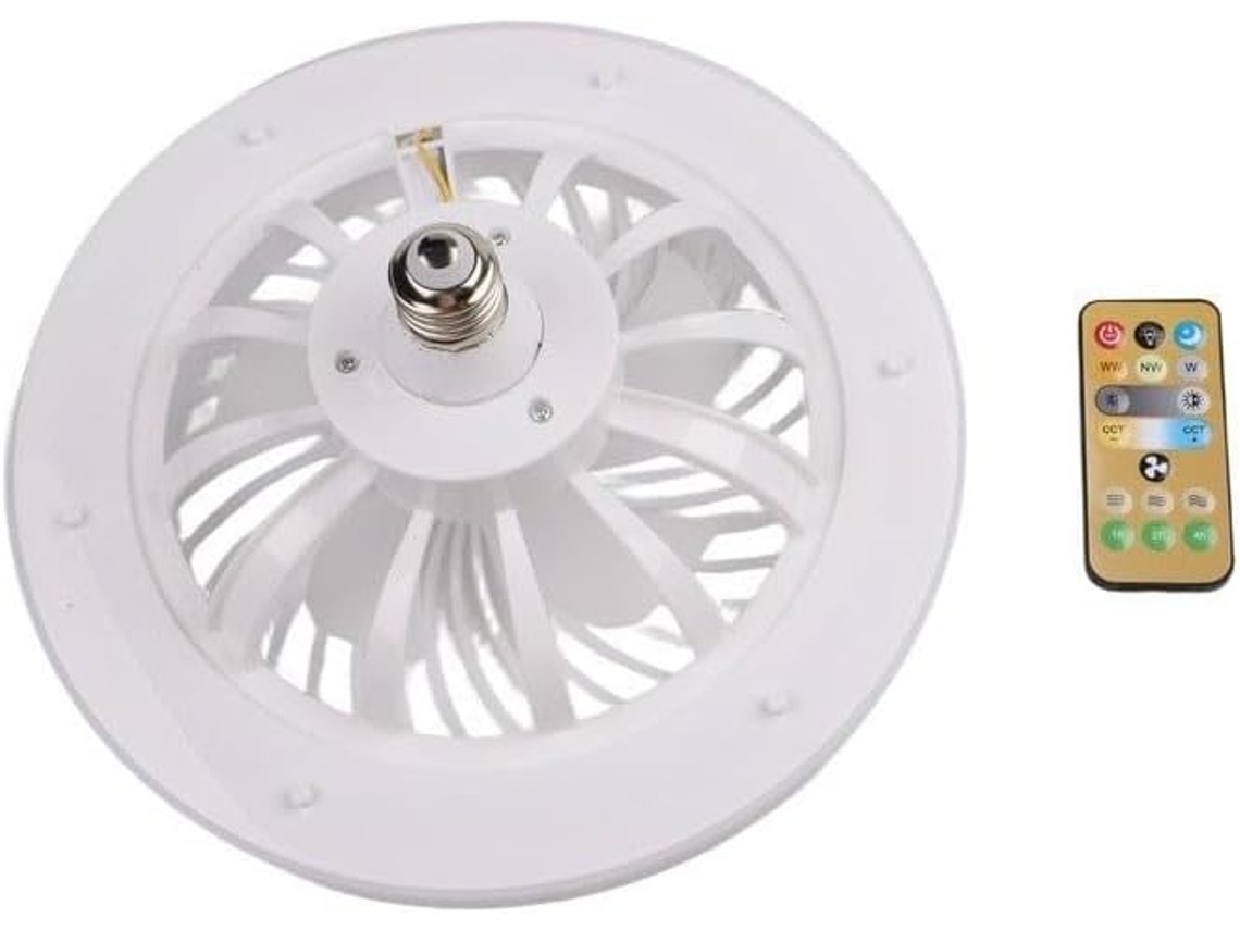 Ventilador De Teto E27 Com Controle Remoto, Silencioso, 10 Polegadas