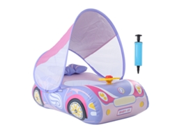 Primerox bóia Inflável Carro Bebê Som Parasol Piscina 1-4 Anos Rosa