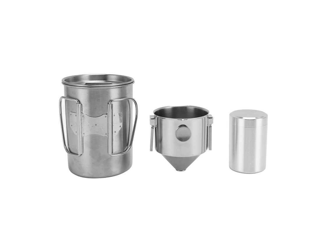 Conjunto De Cafeteira Pour Over De Aço Inoxidável, Copo Para Cafeteira Pour Over Com Tampa De Filtro E Jarra Para Viagens E Acampamentos