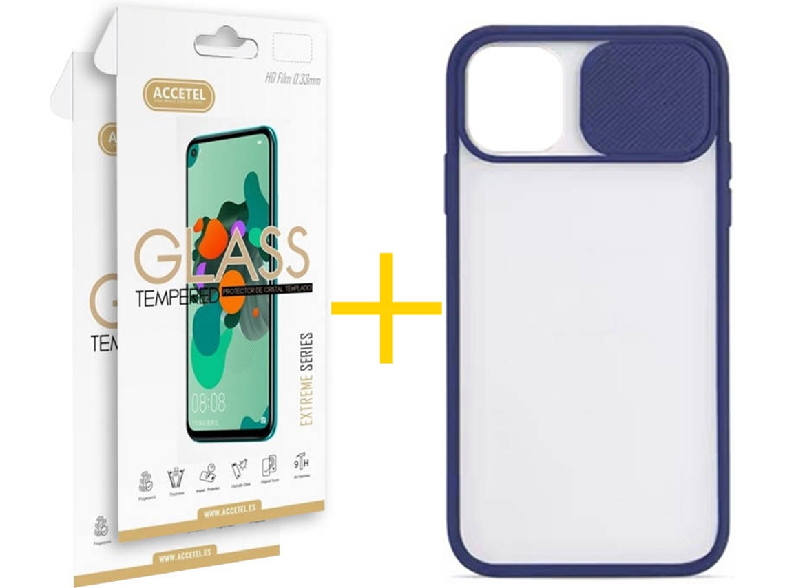 Kit Capa + Película 2 X iPhone 11 Pro Max Skyhe Gel Protection Azul Escuro