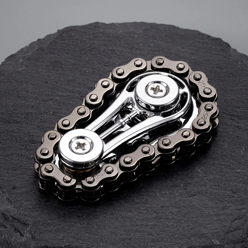 (preto) Brinquedo Antiestresse De Liga Metálica Com Engrenagem E Spinner