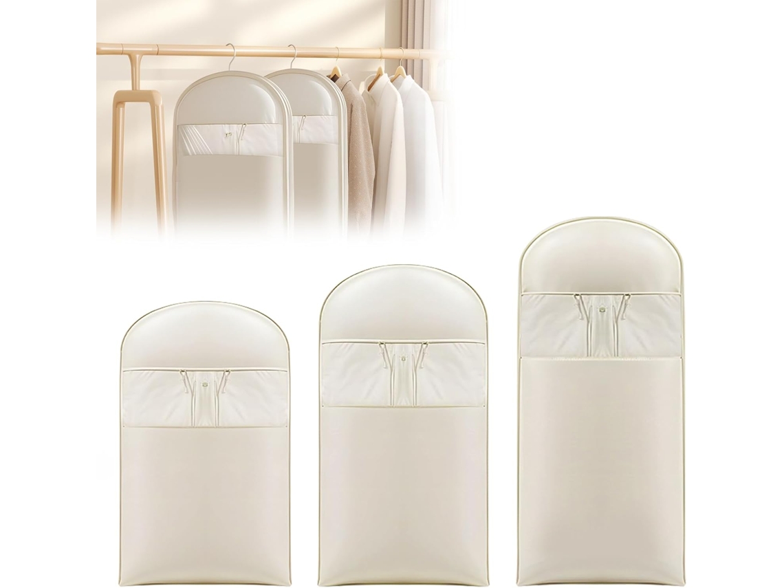 3 Tamanhos De Sacos Para Roupas, Capa De Compressão À Prova De Poeira Para Armazenamento De Roupas Economiza Espaço, Bege Aquaforge
