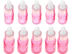 Ciieeo De 10 Frascos Conta-gotas De Vidro Recarregáveis, 5ml E 10ml, Pipeta Rosa