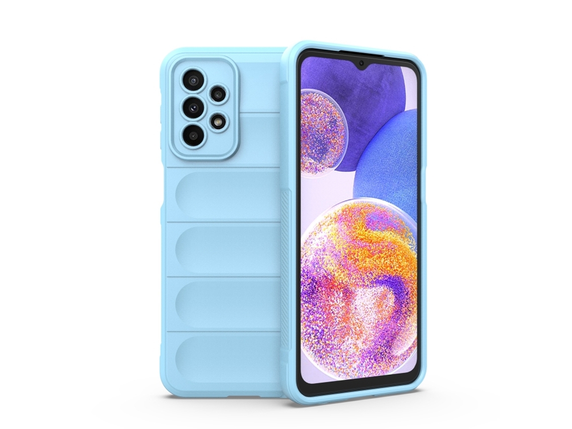 Capa Halinuia Para Samsung Galaxy A23 Magic Shield Tpu Flanela Azul Claro (proteção Integral, Interior Em Flanela)