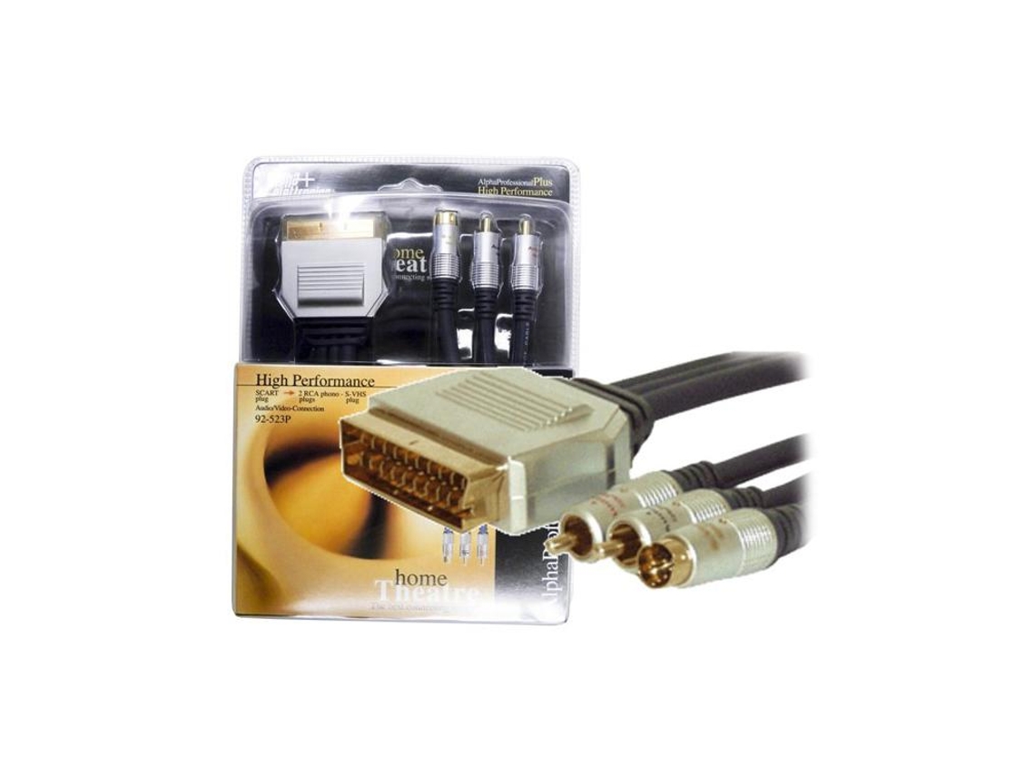 Cabo Scart Macho / 2 Rca Macho + 1 Svhs Macho 1.5M