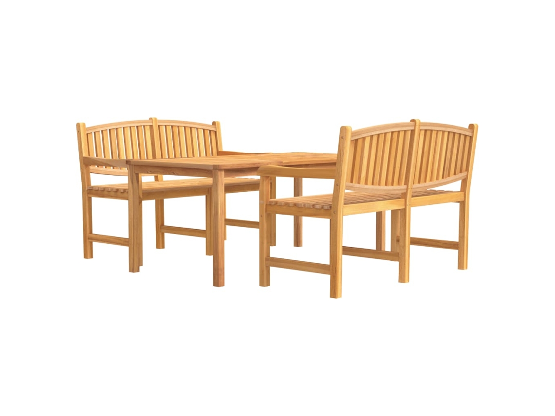 Maison Exclusive - 3 Pcs Conjunto De Jantar Para Jardim Madeira De Teca Maciça