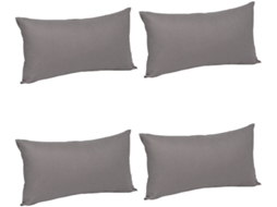 Capa De Almofada Rootz 4 Peças - Capa De Almofada Para Sofá - Capas De Almofada Decorativas - 100 Algodão - Cinza - 40x60 Cm Com Zíper