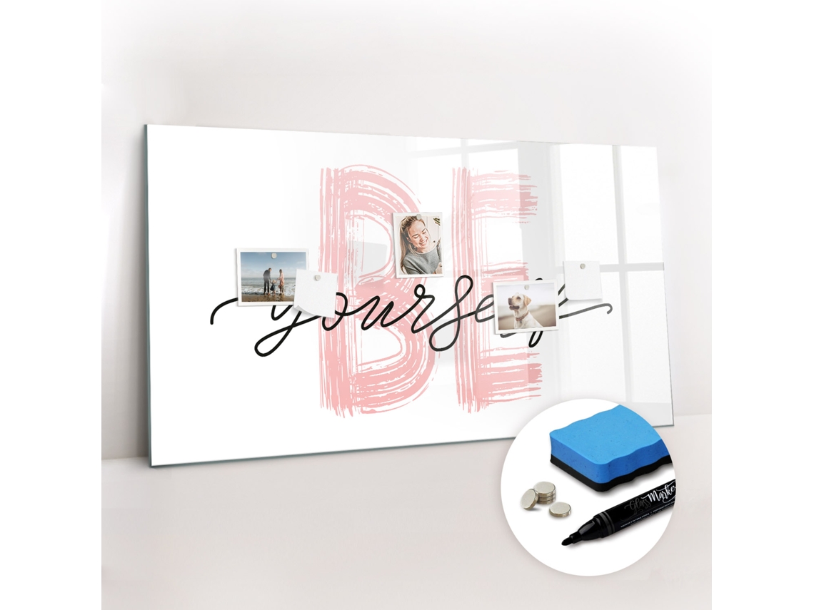 Quadro Magnético Decorativo Inscrição "sê Tu Próprio" Para O Corredor Espelharte (120x60 Cm)