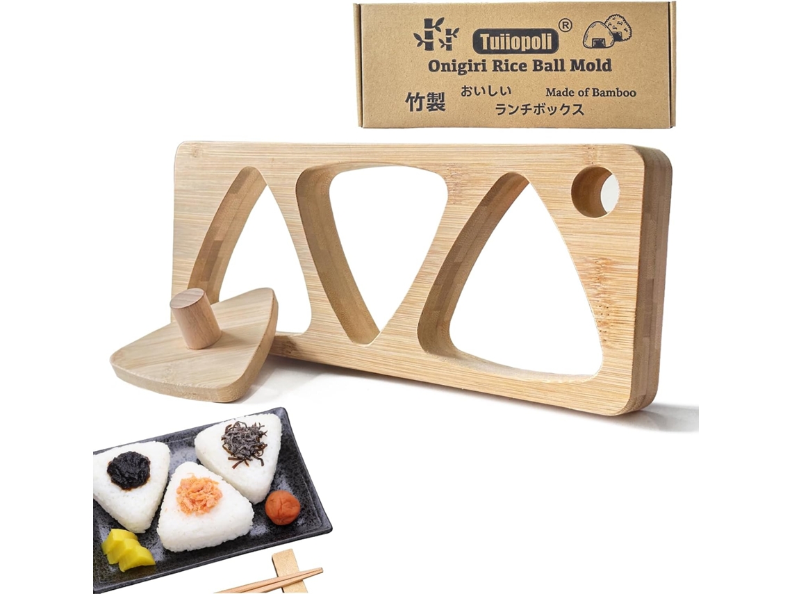 Kit Para Fazer Bolinhos De Arroz Com Moldes Bambu, Incluindo Placa De Pressão E Molde Triangular Para Sushi