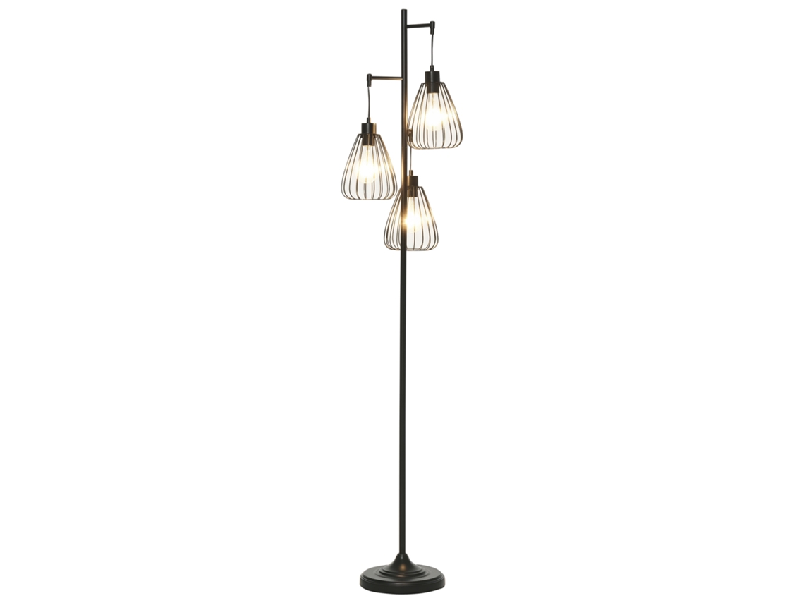 Luminária de Chão Vintage Industrial em Metal Preto,moderna,35 X 170 Cm
