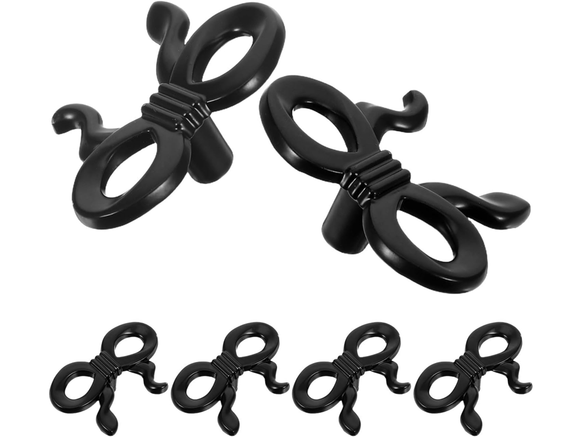 Conjunto De 6 Puxadores Vintage Em Forma Arco Para Gabinete, Com Furo Único, Em Liga De Zinco Preta