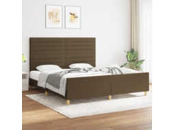 Vidaxl Estrutura De Cama Sem Colchão 180x200 Cm Tecido Castanho-escuro