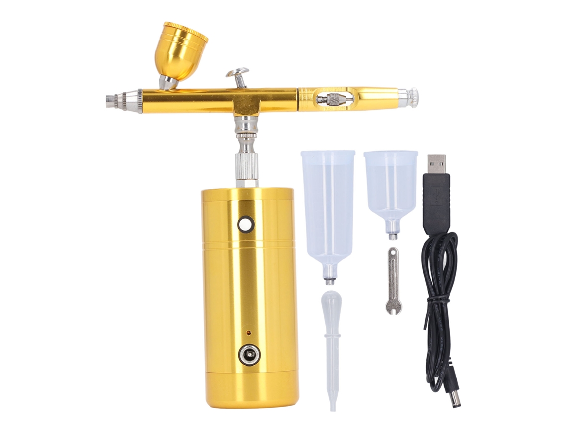 Kit De Aerógrafo Portátil Recargável Com Compressor, 8‑9psi, 7‑7.5lpm, Fluxo Ajustável, Pistola De Pintura Mini Sem Fio