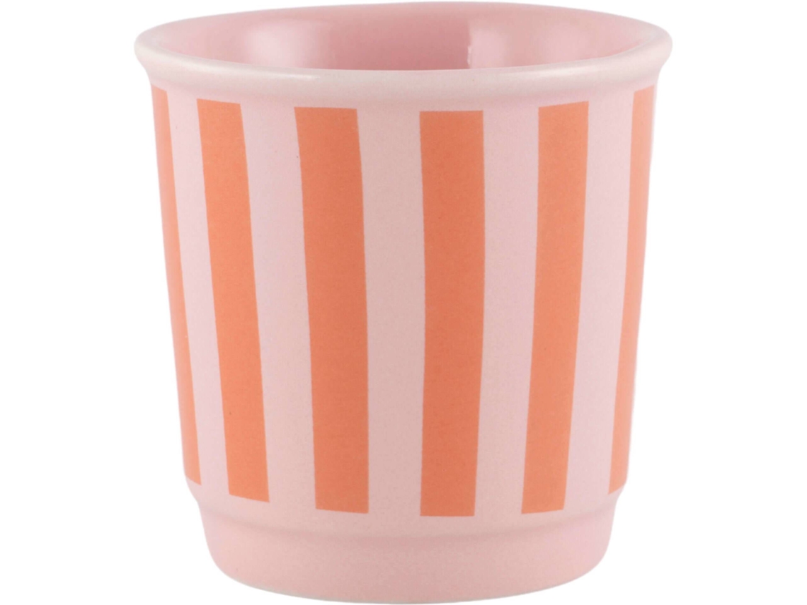 Copo Café 90ml Riscas Rosa e Laranja KASA