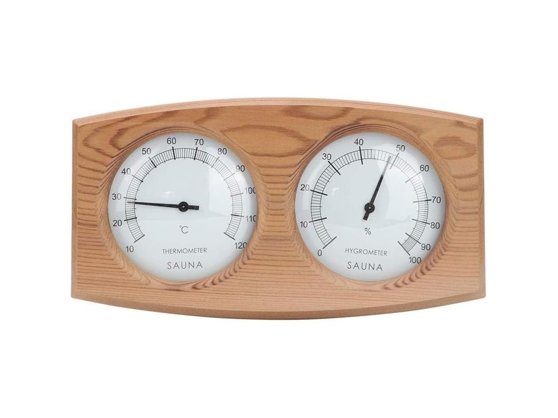 Termômetro Higrômetro De Madeira De Cedro 2 Em 1 Para Sauna A Vapor, 10-120°c, 0-100% Ur