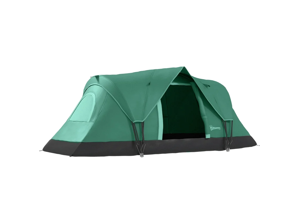 Barraca de Camping Familiar 5 6 Pessoas Barraca Leve e Impermeável Ventilada Porta Grande + 2 Janelas Verdes Ge