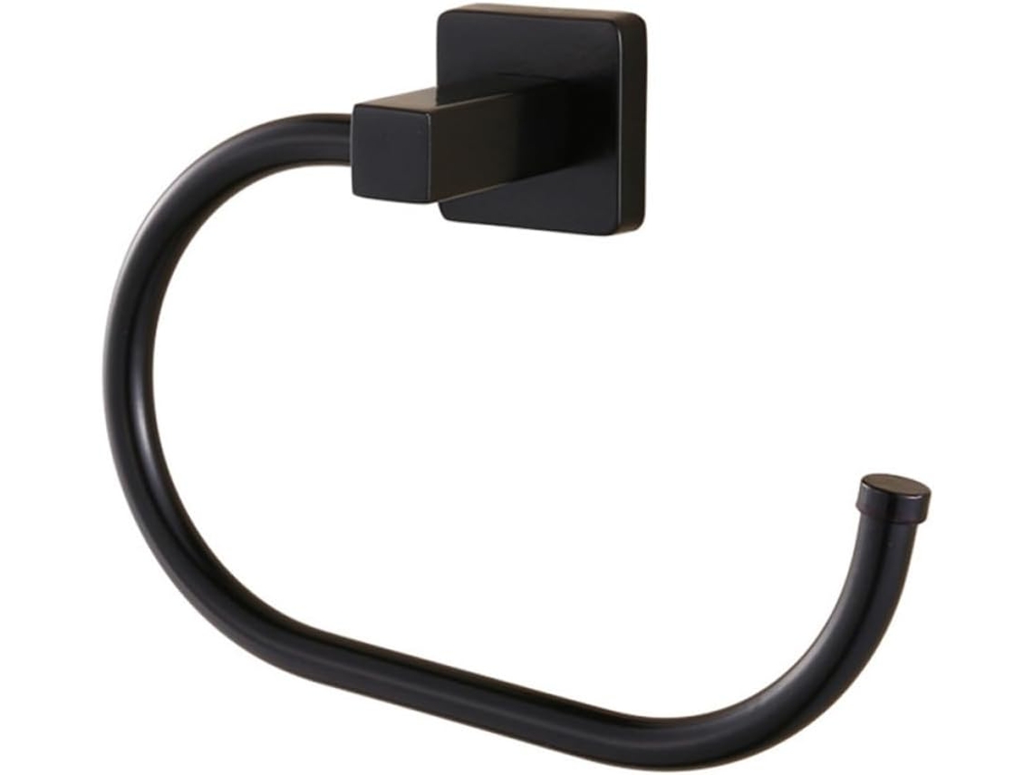 Suporte Para Toalhas Em Aço Inoxidável Preto Banheiro, Fácil