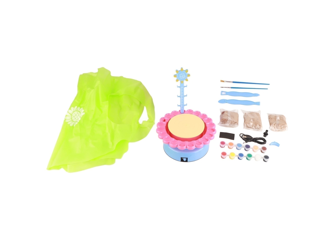 Primerox kit Roda de Cerâmica Infantil Diy com Massa e Ferramentas Educativo Brinquedo Interativo