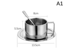 Conjunto De Xícaras Café Parede Dupla Resistentes Ao Calor Em Aço Inoxidável. Aquaforge