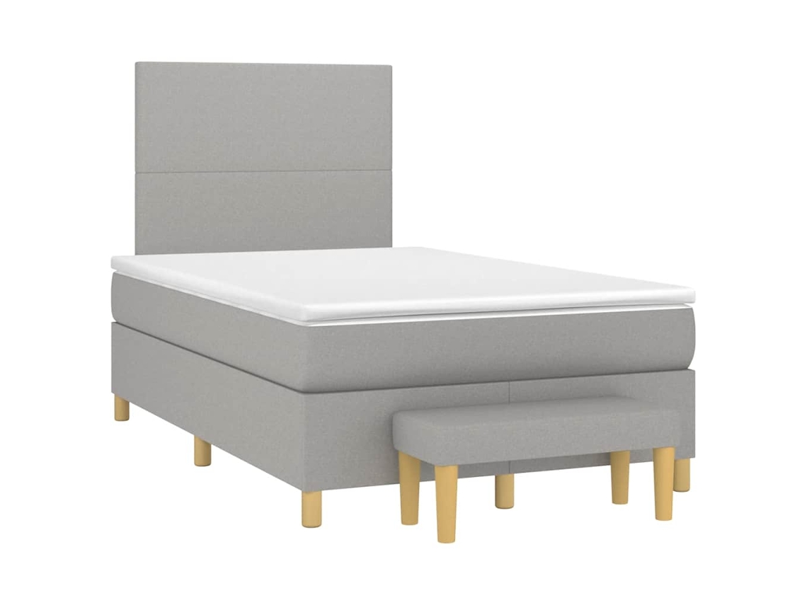 Cama Boxspring com Colchão 120x190cm Tecido Cinzento Claro MAISON EXCLUSIVE