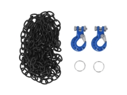 Conjunto Gancho De Reboque E Cadeia Para Carro Rc Decoração Acessório Aprimorado Compatível Com Scx10 D90 1/10 Crawler Azul