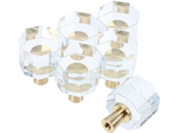 Conjunto De 6 Puxadores Cristal Para Gavetas, Armários, Cômodas E Outros Móveis