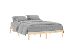 Bed Frame, Bed Frames Vidaxl Marrom Madeira De Pinho (152 X 203 Cm)