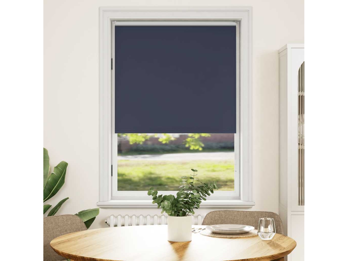 Vidaxl Cortina De Rolo Blackout, 124,4 X 175 Cm, Largura Do Tecido 120 Cm, Cor Náutica.