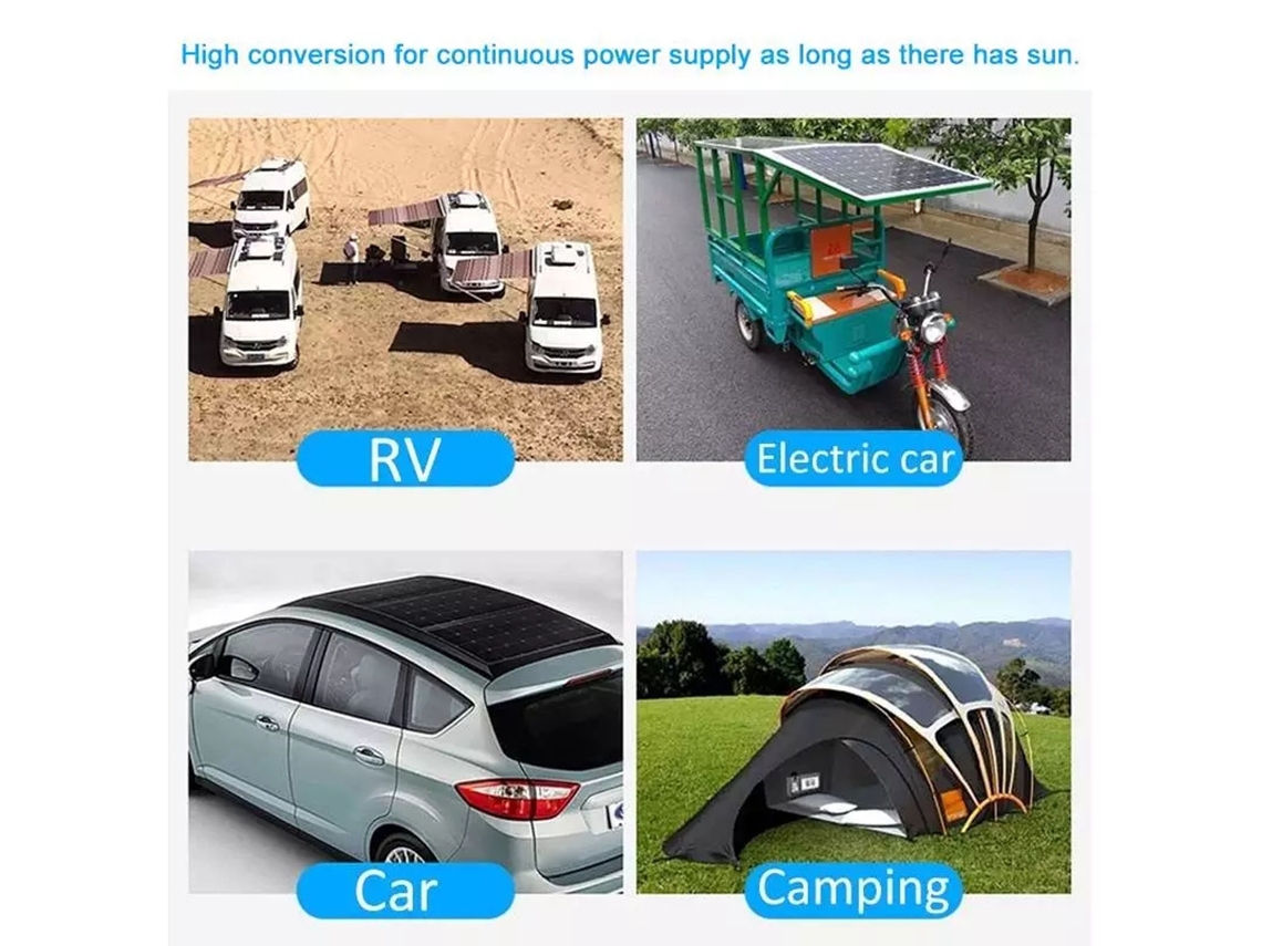 Kit Painel Solar 20w Controlador 60a 12v 24v Carro Barco Rv