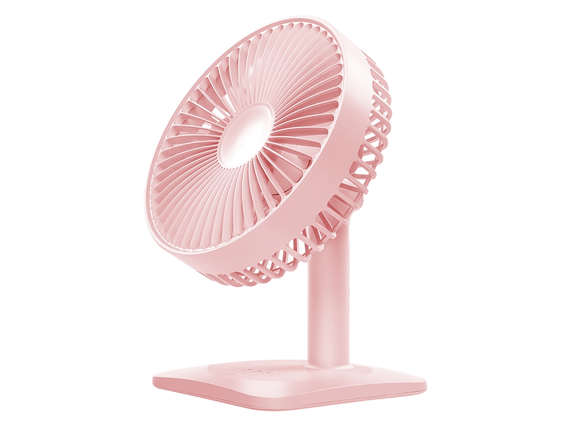 Ventilador Mesa Usb Vento Forte Baixo Ruído 3 Velocidades Rosa