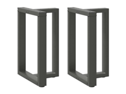 Vidaxl Pés Para Mesa De Jantar Em Forma De T, 2 Peças, Antracite, 50x35x(72-73) Cm, Aço
