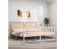 Cama Sem Colchão 200x200 Cm Madeira De Pinho Maciça