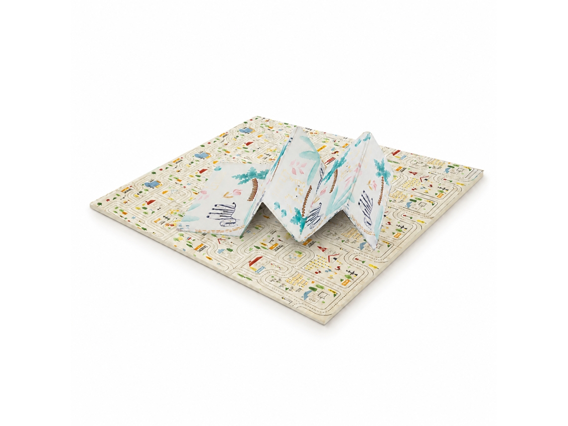 Tapete De Jogo Dobrável Asalvo Folding Playmat Xxl 200x180 Cm - Acolchoado, Impermeável - Animais-cidade