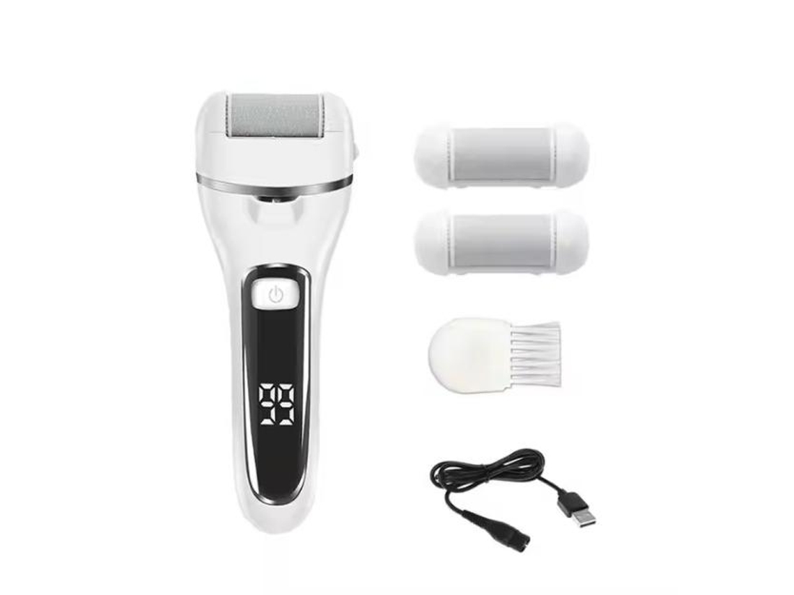 (branco) Esfoliador Elétrico Para Os Pés, Remove Calosidades E Pele Morta, Recarregável.