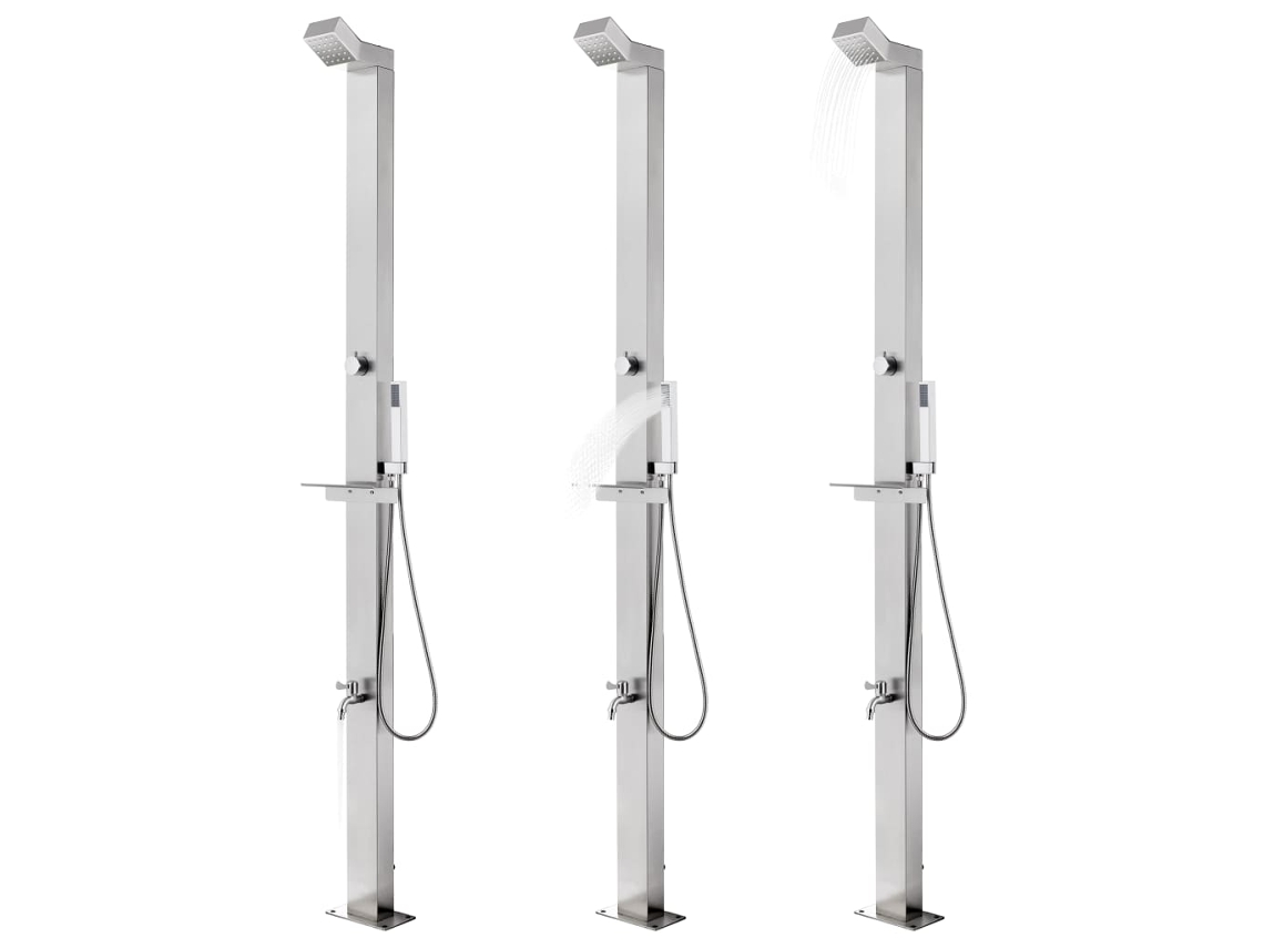 Chuveiro de Jardim com Base Cinzenta 225 Cm Aço Inoxidável MAISON EXCLUSIVE