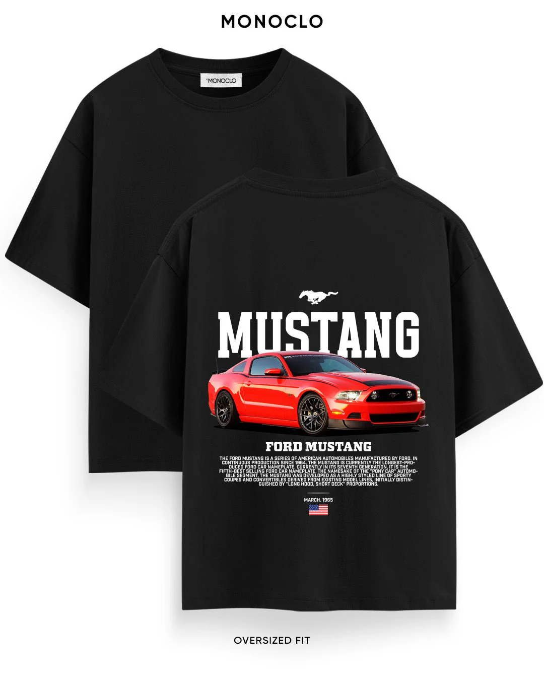 T-shirt Rockinstone Monoclo Mustang Red Devil (l)