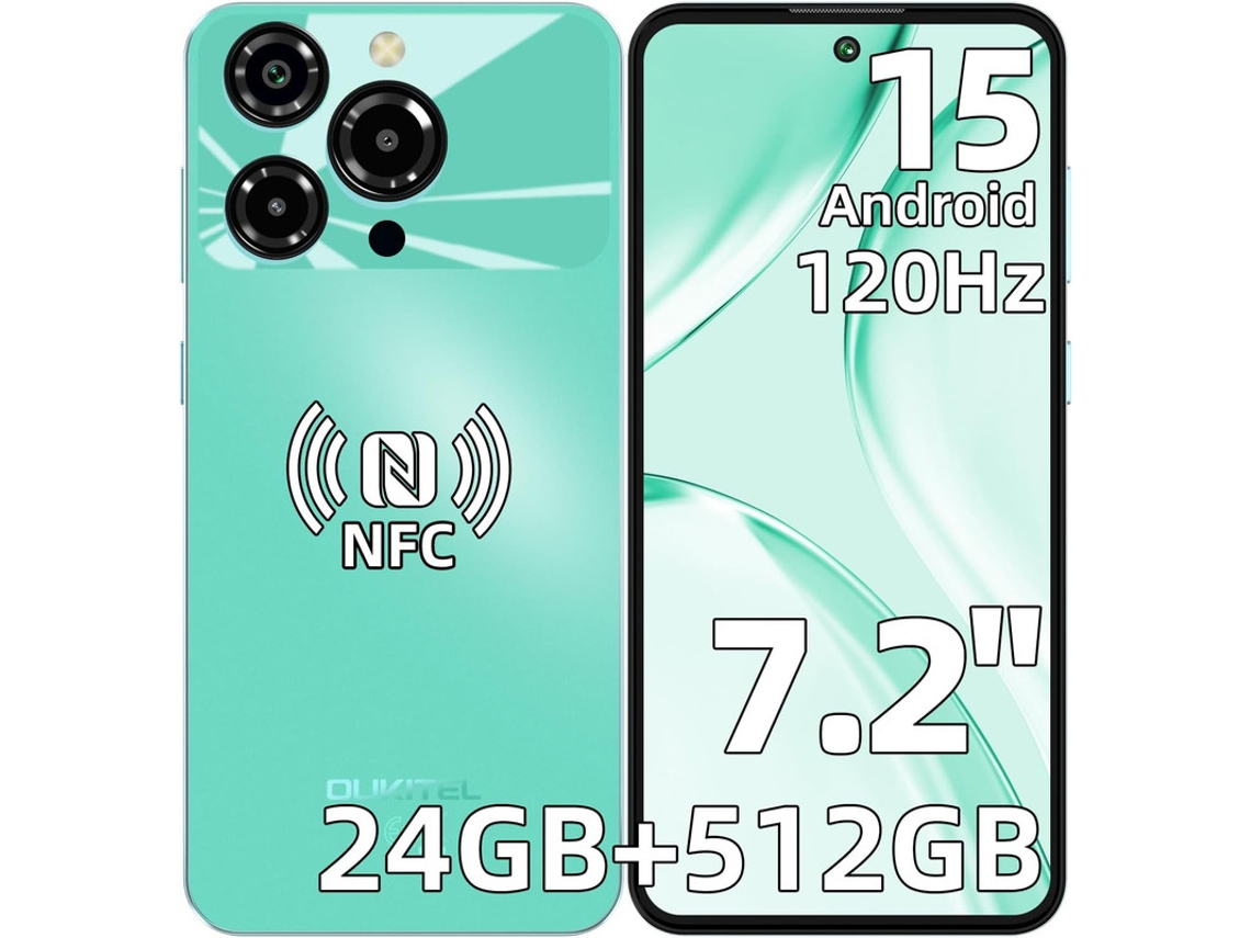 OUKITEL C69 24GB RAM 512GB ROM 7.2'' 120Hz 6000mAh 64MP Câmara Android 15 NFC