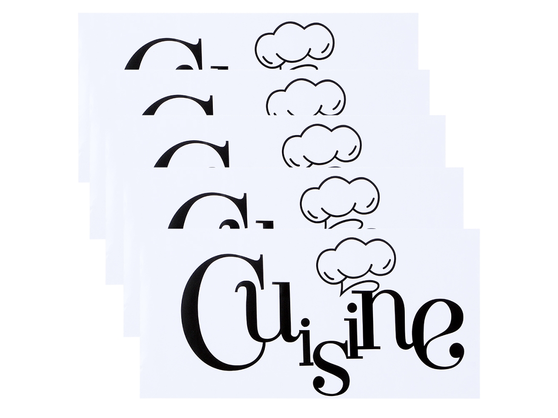 Autoadesivos de Letras Inglesas LAXISCREED 5pcs Parede Cozinha