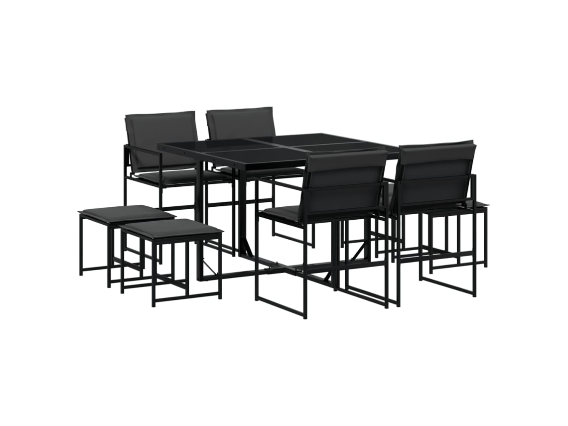 Garden Dining Set, Garden Dining Sets Vidaxl Preto Aço (n/a)