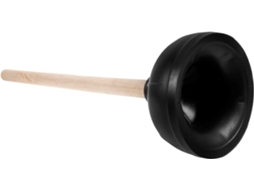 Desentupidor De Vaso Sanitário Em Borracha Natural Com Cabo Ergonômico De Madeira.