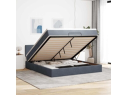 Estrutura De Cama Otomana Com Colchão 180x200cm Cinzento Escuro