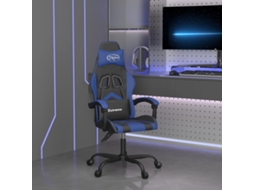Vidaxl Cadeira De Gaming Couro Artificial Preto E Azul