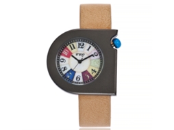 Relógio de Pulso Feminino Ccq Mod C214 Pulseira Pu Mostrador Giratório Quartzo