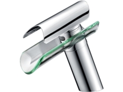 Torneira De Vidro Com Efeito Cascata Para Banheiro, Torneira Monocomando Com Bica De Vidro Para Pia Gokoco