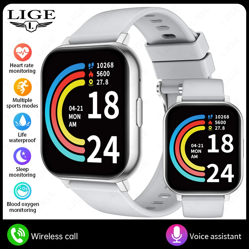 Smartwatch MDUG com Saúde, Sono, Exercícios e Estilo (rosa)