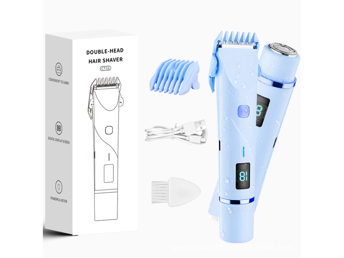 Depiladora Gertiz Depilador Feminino De Cabeça Dupla Para Uso Seco E Húmido Com Tela Led, Depilação Indolor (azul)